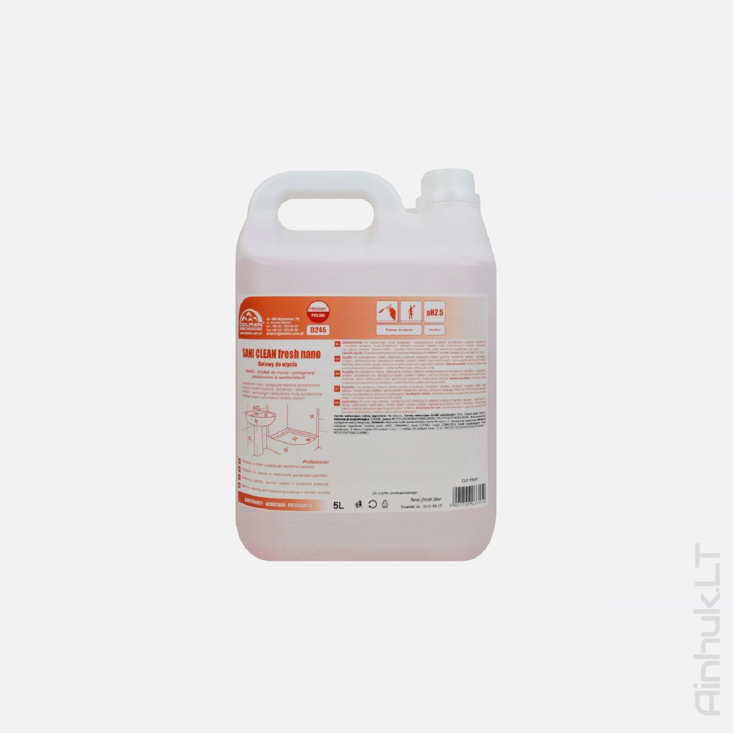 Средство для удаления известкового налёта DOLPHIN SANI CLEAN FRESH NANO 5L-D245