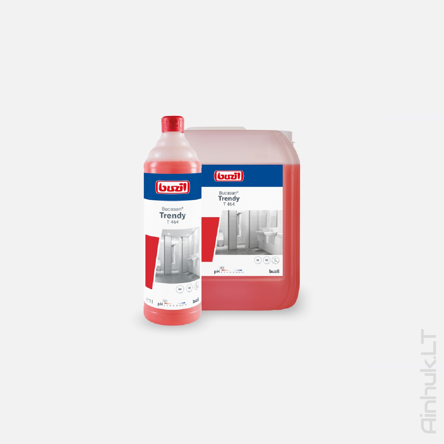 Heavy-duty sanitary cleaner Buzil BUCASAN & TRENDY 1L- T464