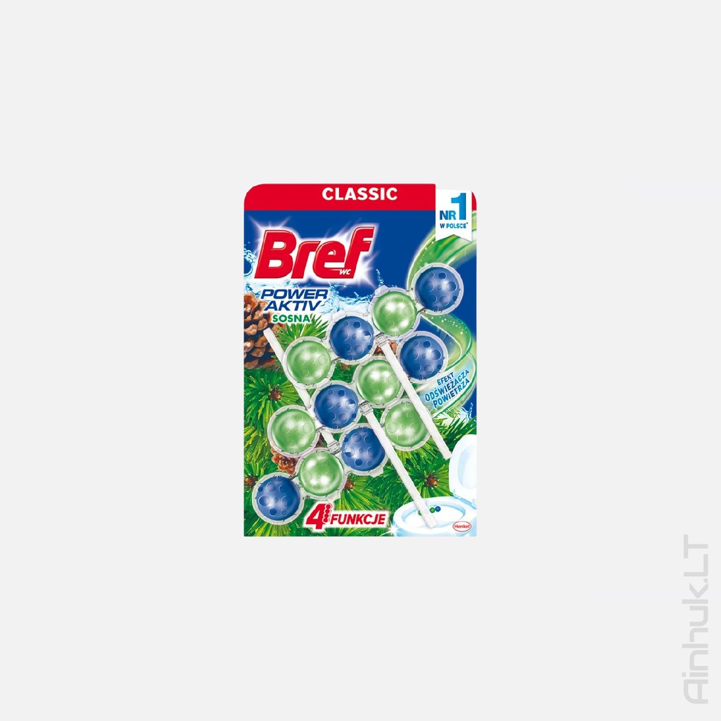 Освежитель для унитаза BREF POWER ACTIVE Pine, 3x50g.