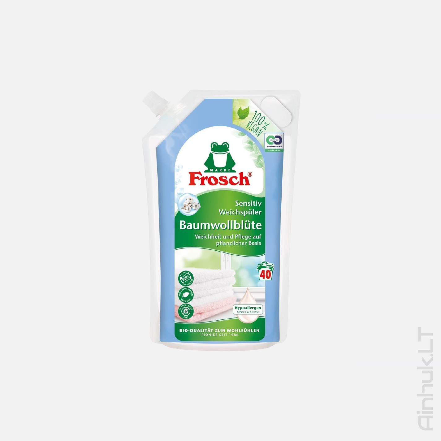 Skalbinių mikštiklis Frosch medvilnės žiedų kvapo, 1L