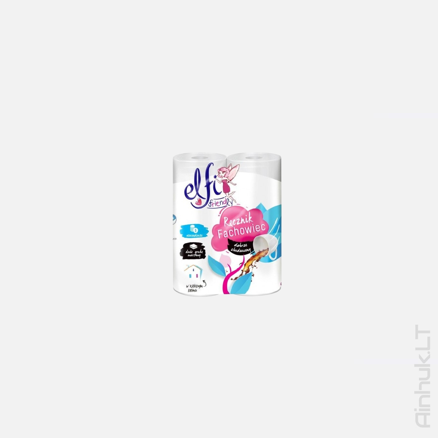 Elfi paper towels, 2 rolls, 50 sheets.