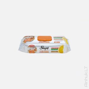 Drėgnos servetėlės oranžinės Sleepy apelsinų kvapo, 50 vnt.