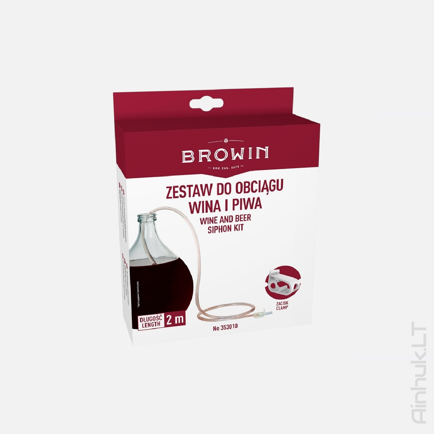 Vyno nupylimo sifonas su 2 m žarnele „Browin“.